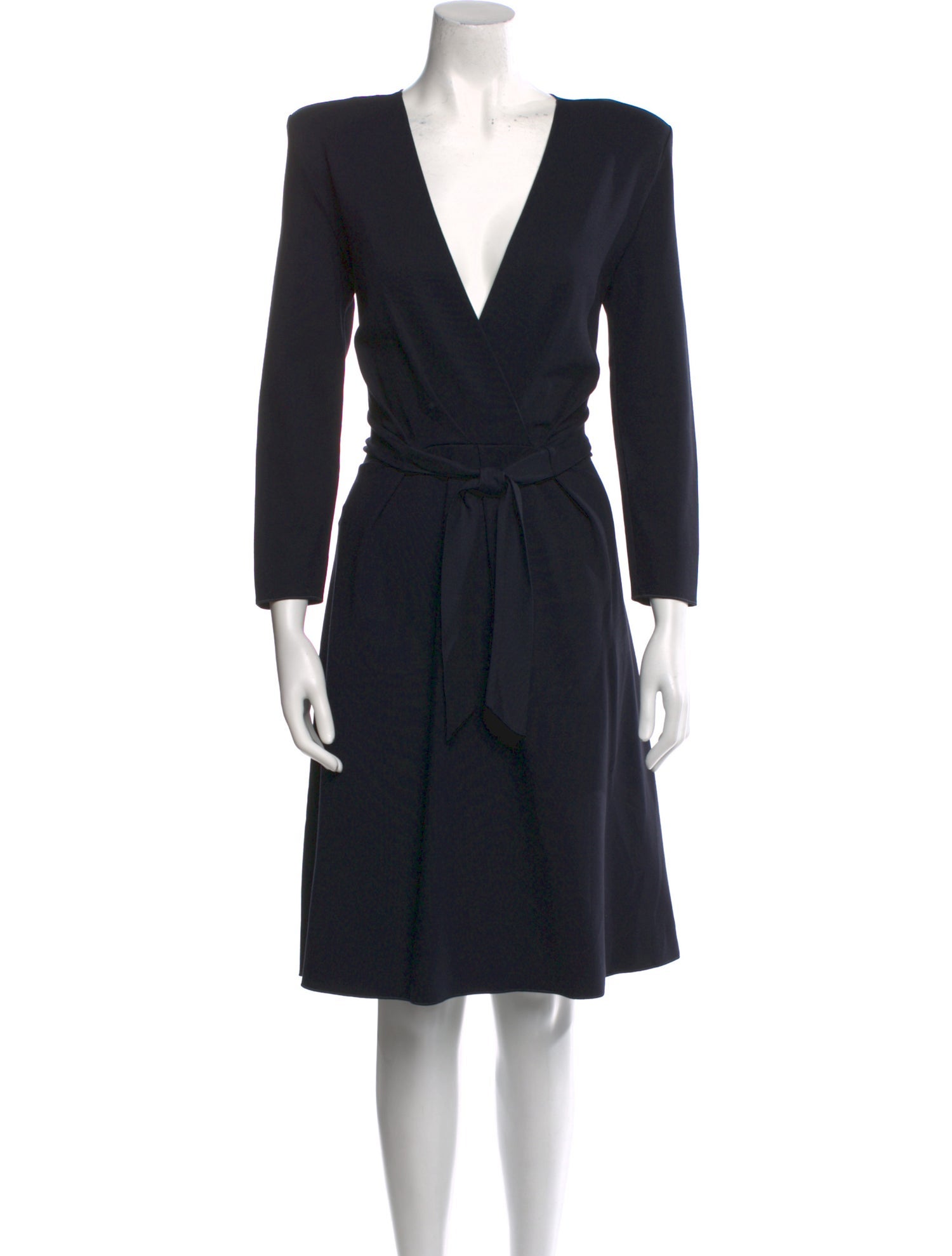 Emporio Armani Plunge Neckline Knee-Length Dress